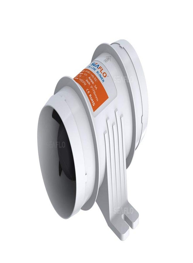 SEAFLO 3″ 145CFM in-Line Bilge Blower Fan for Marine/Ventilation/RV - Image 1